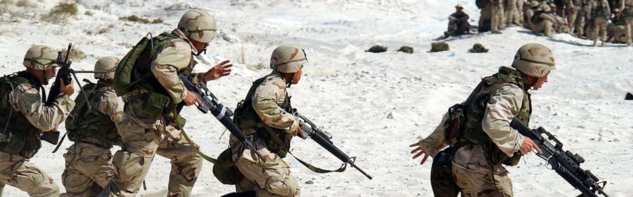 Soldiers Running in the Desert